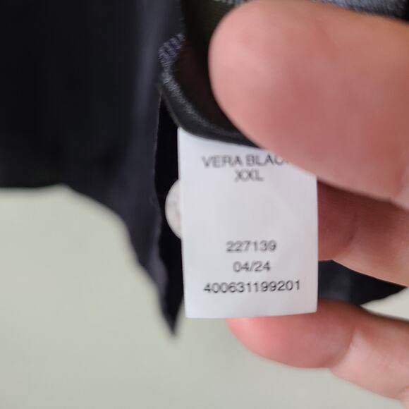 NEW Simply Vera Vera Wang Semi Sheer Women Shirt Blouse XXL Black Roll Tab Sl‎ - Picture 14 of 14
